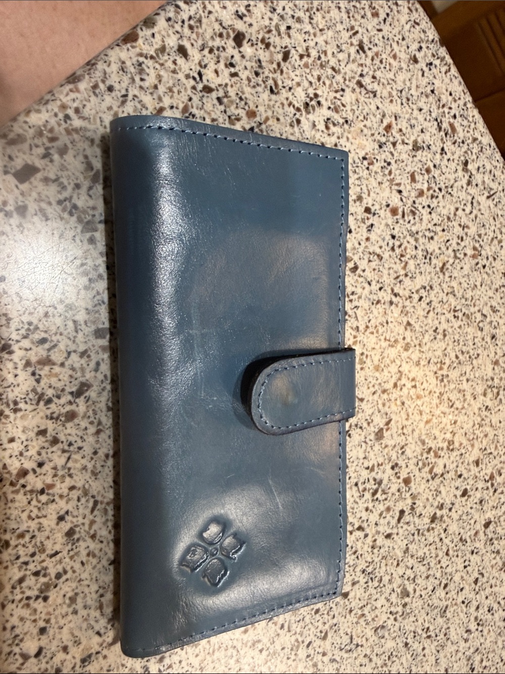 Patricia Nash Blue Leather Snap Wallet